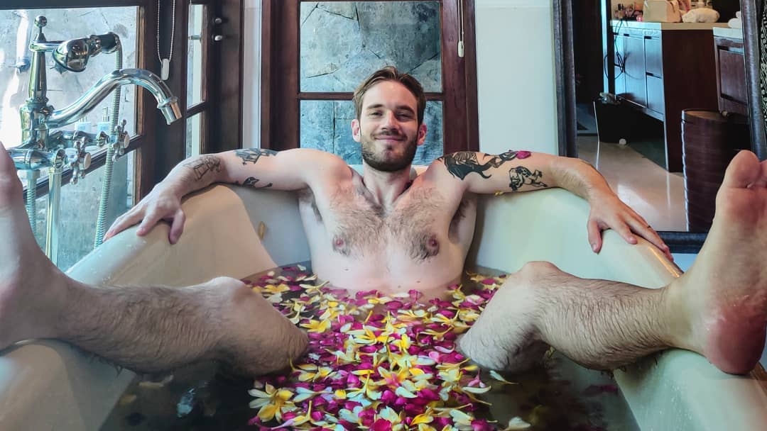 PewDiePie In a Bathtub Meme Template