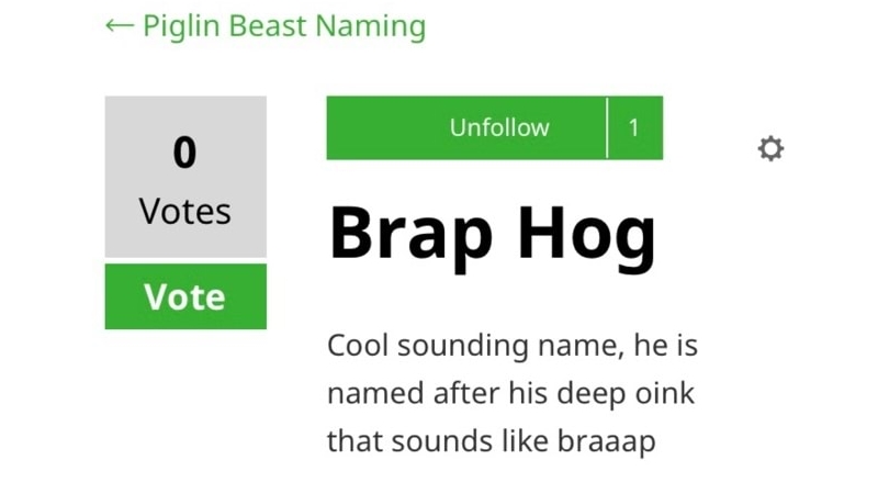 Piglin Beast Naming Meme Template