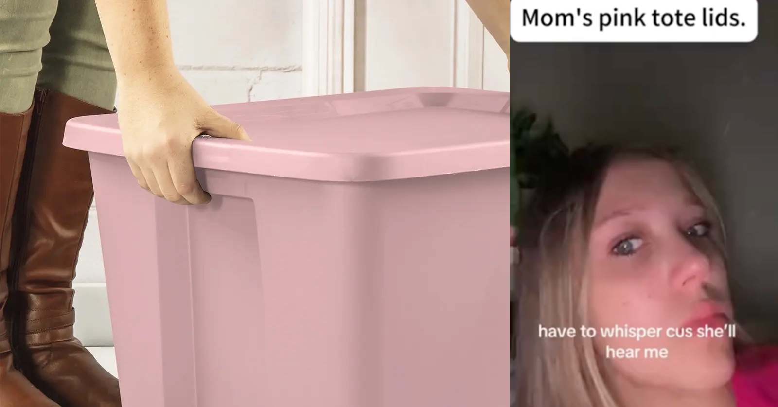 Pink Tote Lid Moment / Pink Tote Mom