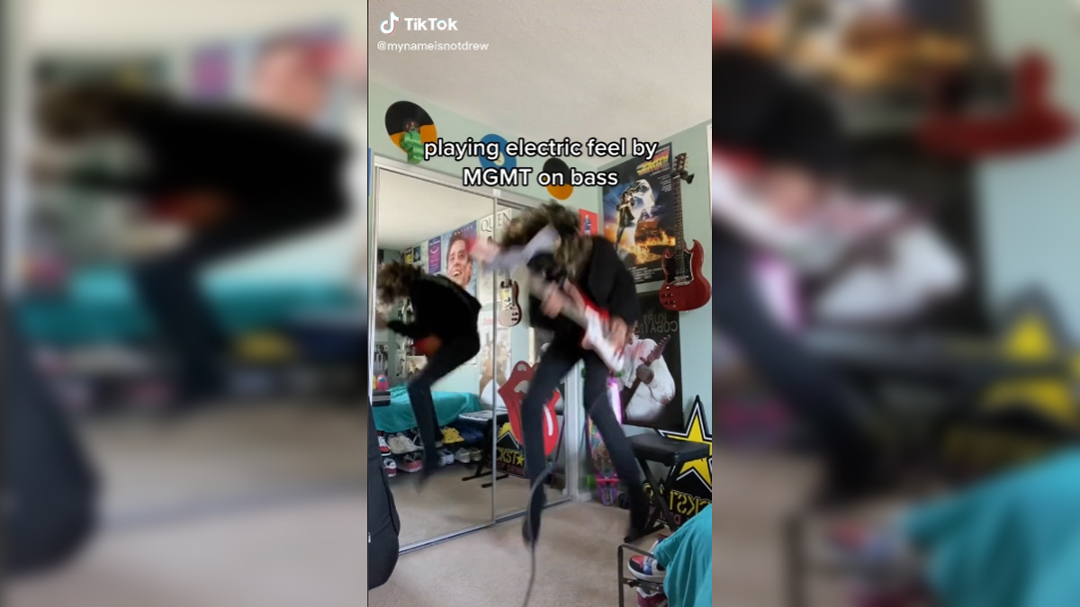 Playing "Electric Feel" by MGMT on Bass