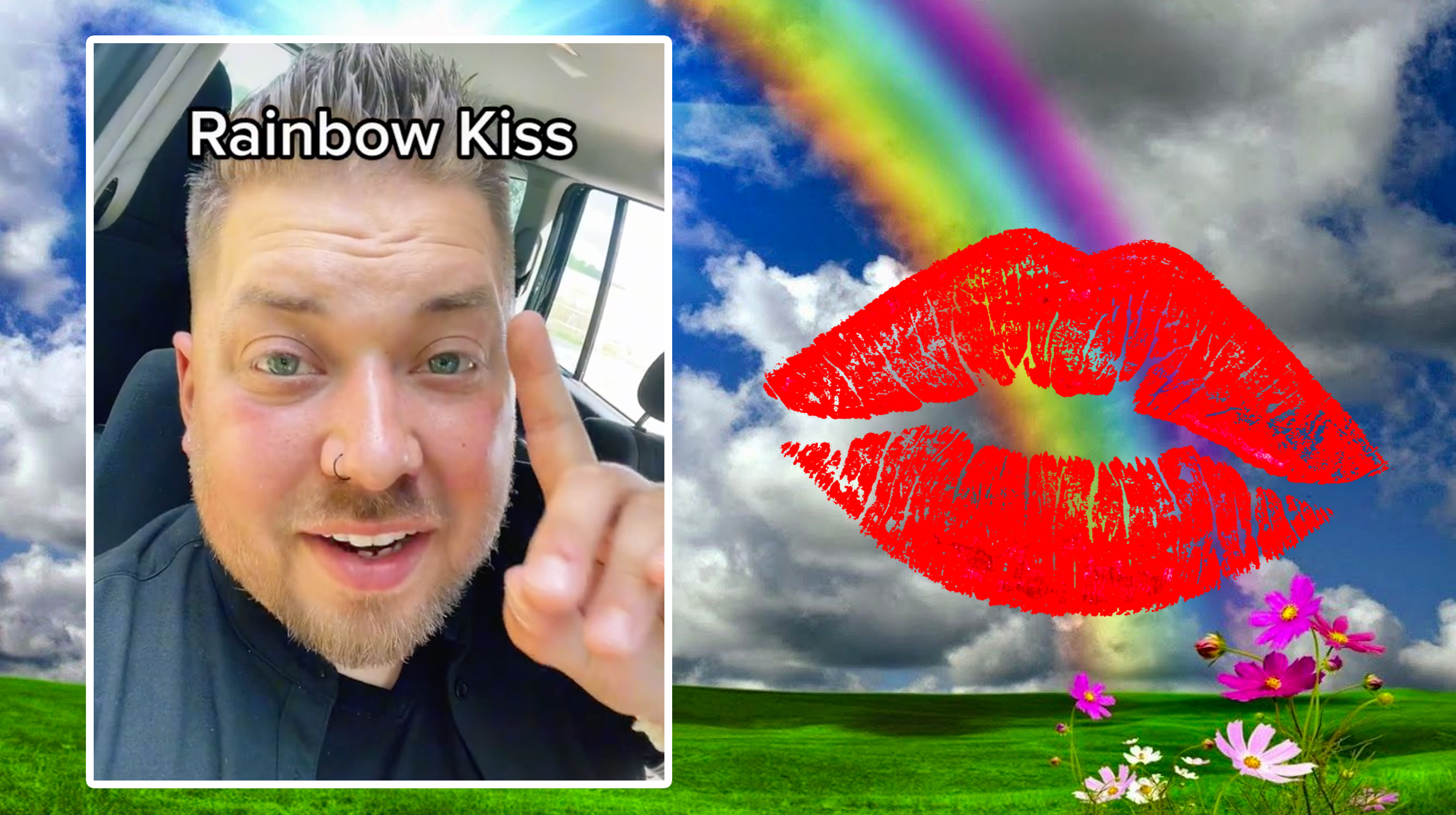 Rainbow Kiss Meme Template