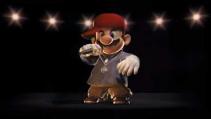 Rapper Mario Meme Template