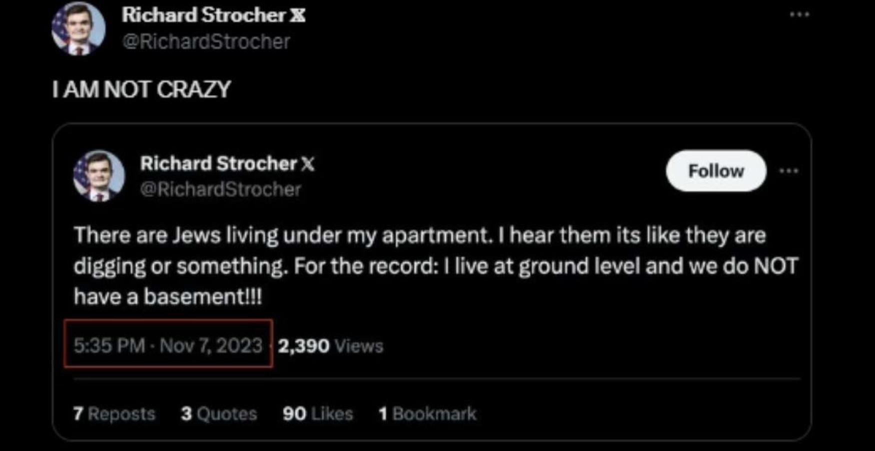 Richard Strocher "Vindication" Jewish Tunnels Post