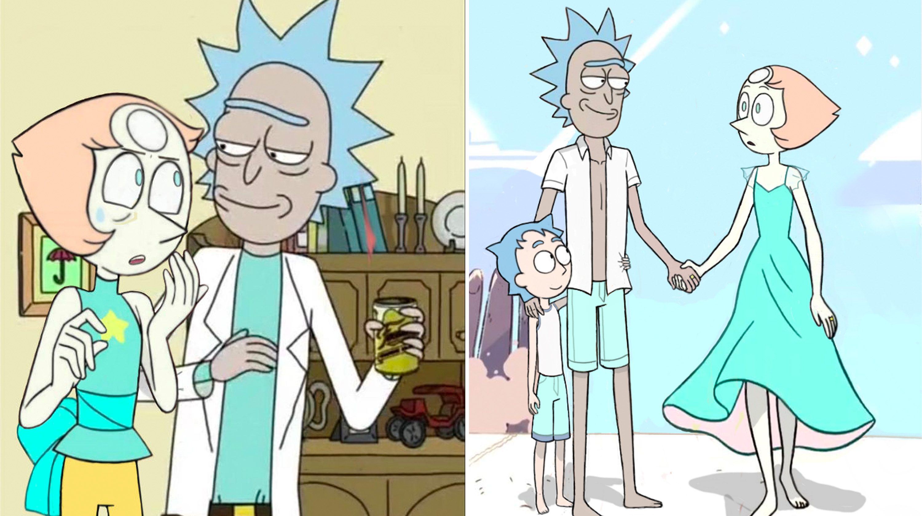 Rick Sanchez x Pearl Meme Template