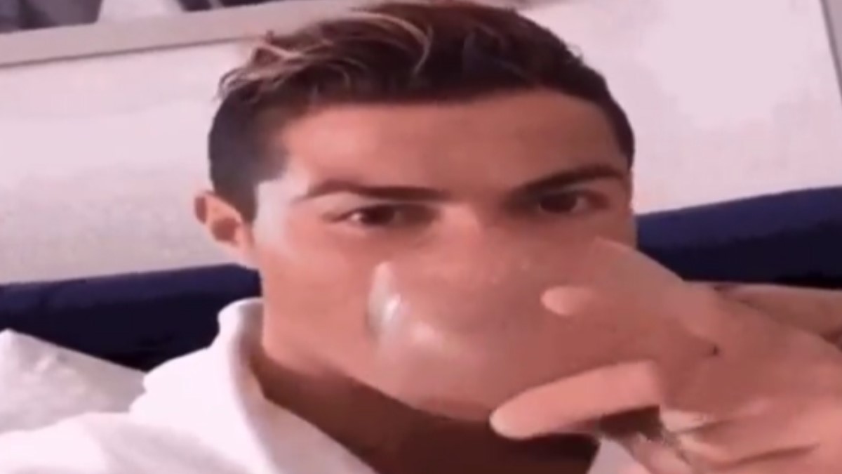 Ronaldo Sipping / Drinking Meme Template