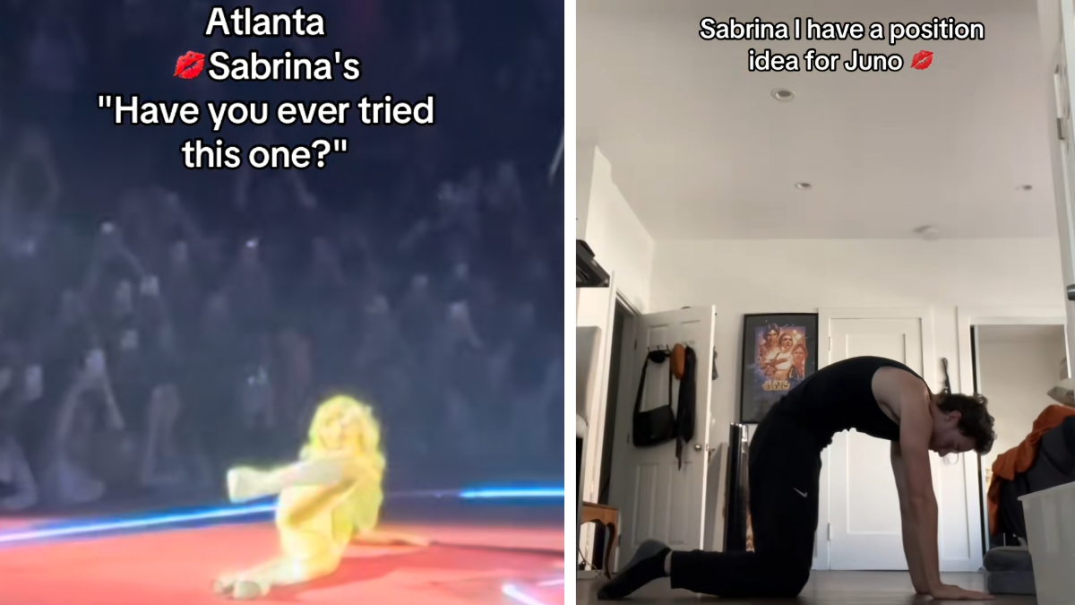 Sabrina Carpenter "Juno" Positions Trend Meme Template