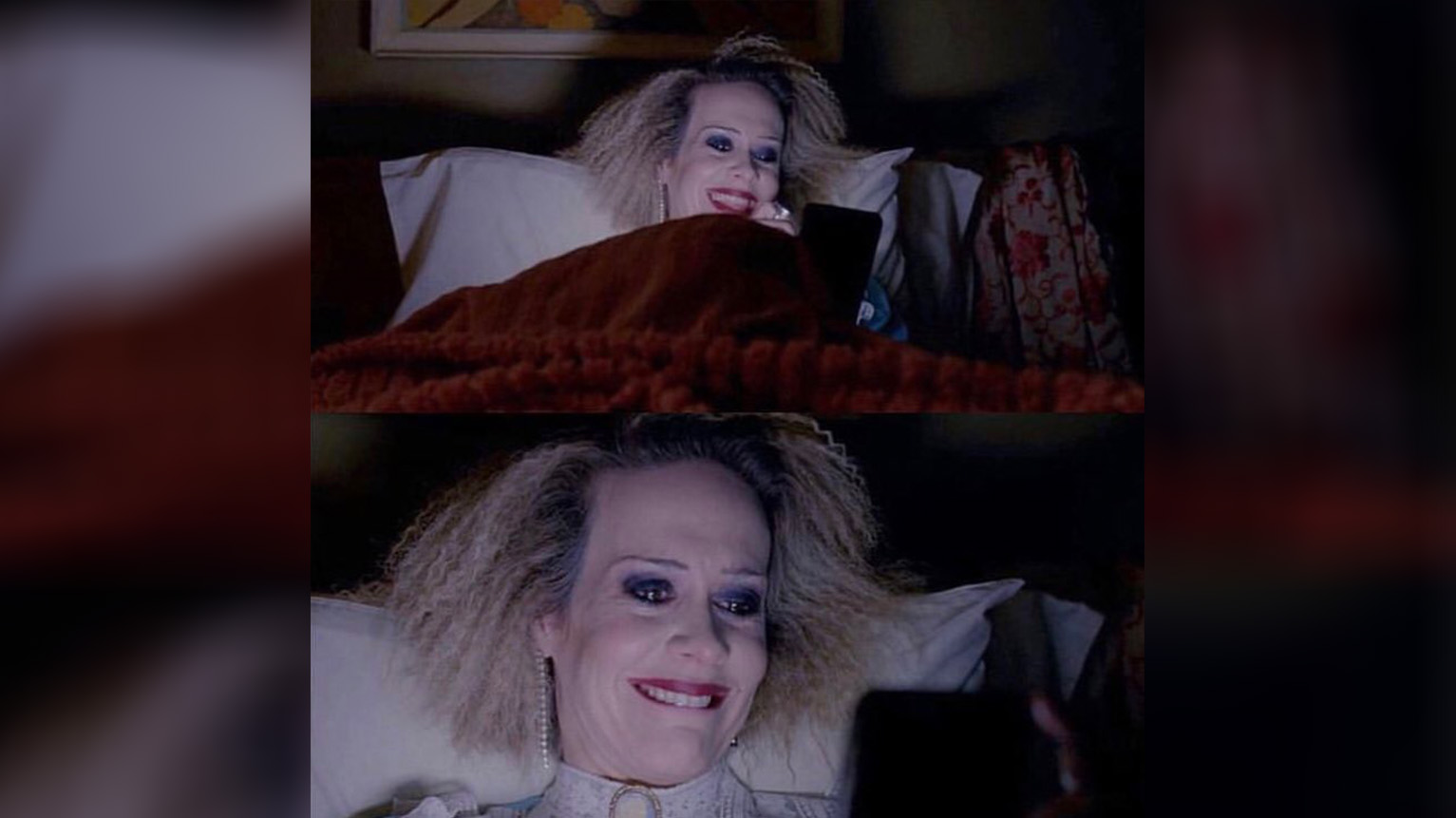 Sarah Paulson In Bed / Sally Joins Twitter Meme Template