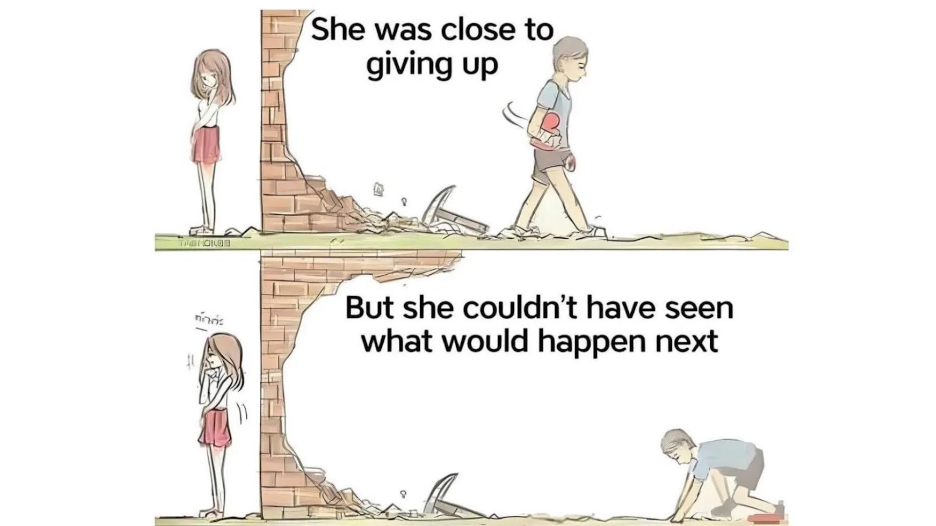 She Was Close to Giving Up Meme Template