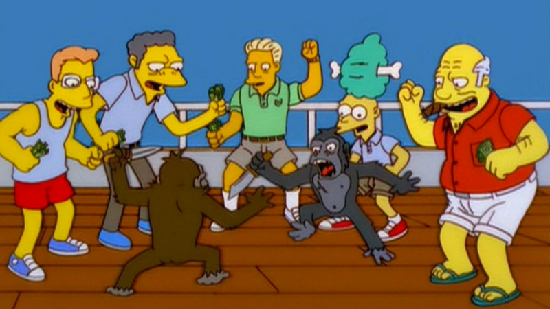 Simpsons Monkey Knife Fight Meme Template