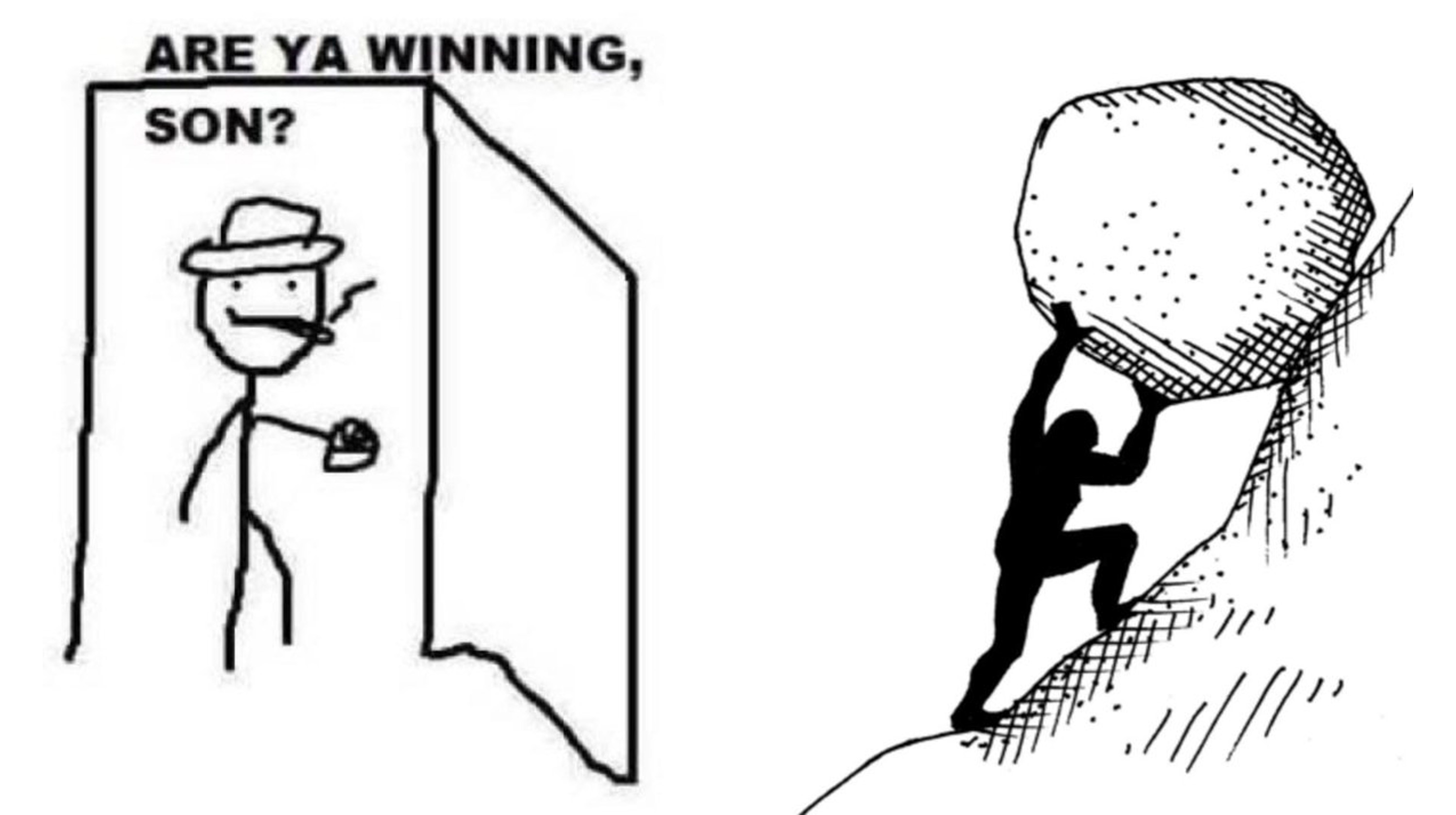 Sisyphus / Sisyphus Pushing a Boulder Meme Template