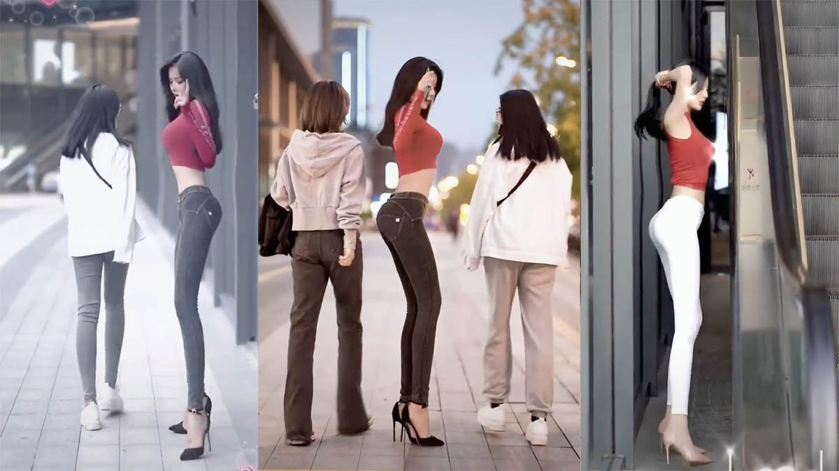 Skinny Girl Walking Sideways Meme Template