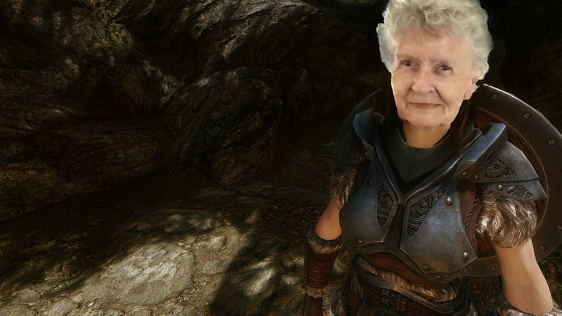 Skyrim Grandma Meme Template