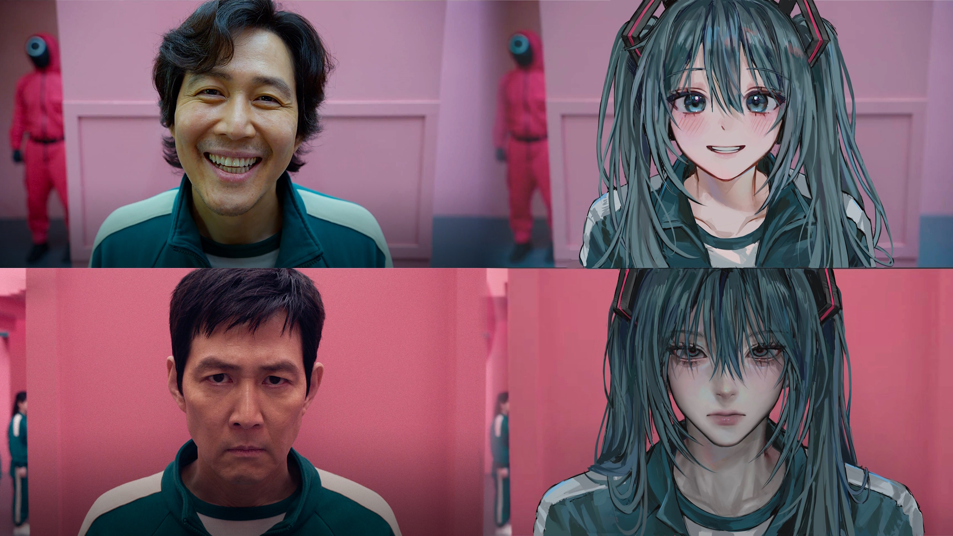 Smiling and Unsmiling Seong Gi-hun Meme Template