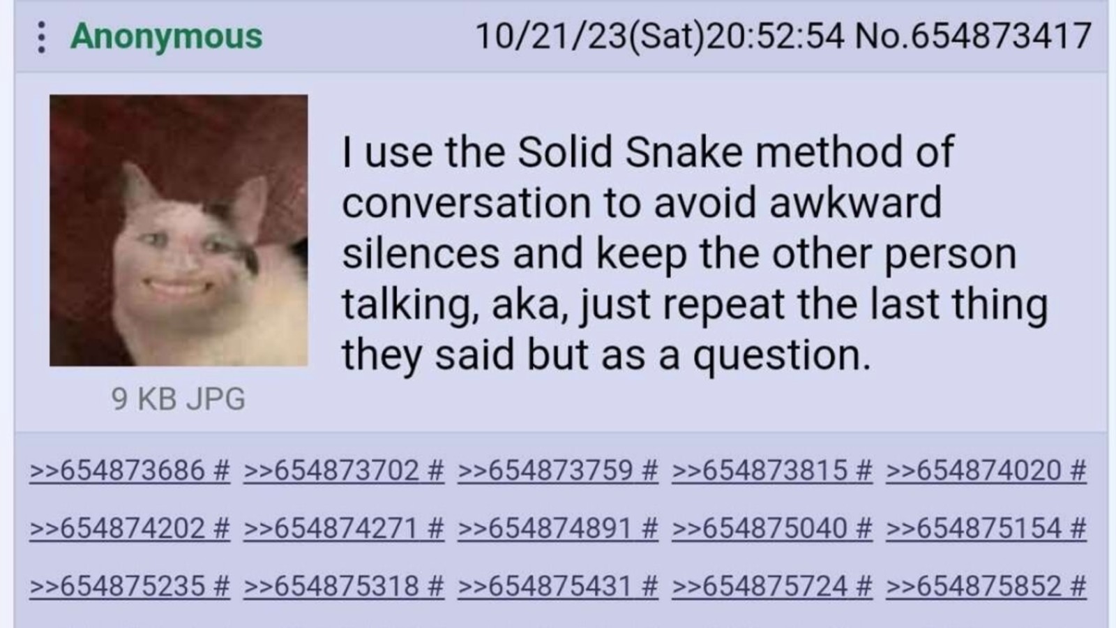 Solid Snake Method of Conversation