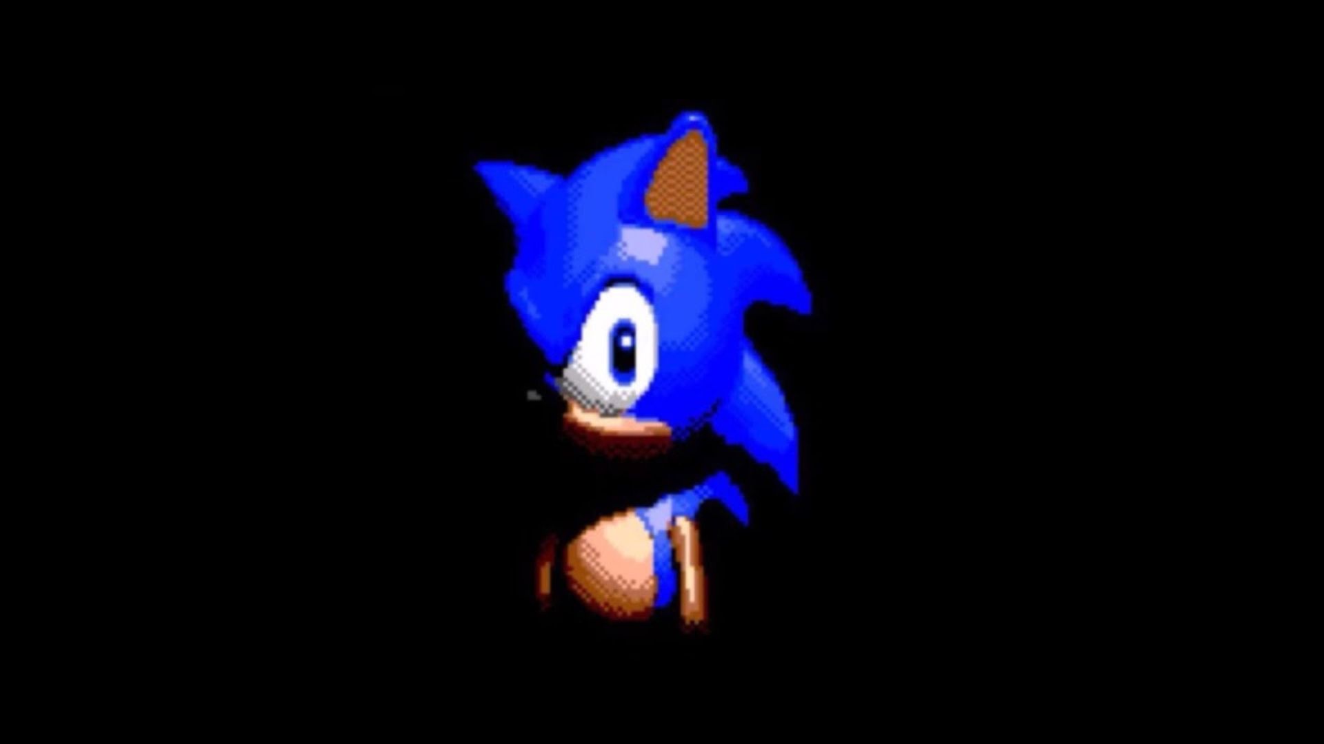 Sonic Blank Stare In The Dark / Sonic CD Title Screen Opening Meme Template