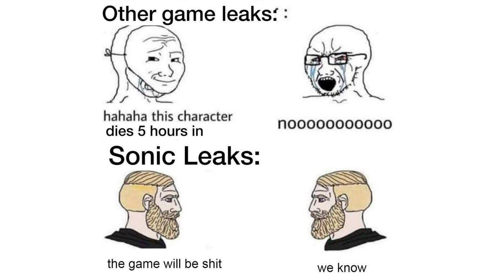 Soyjaks vs. Chads Meme Template