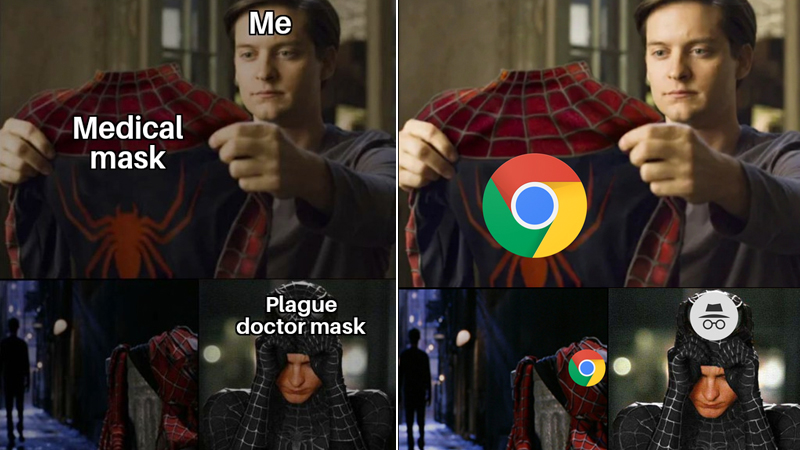 Spider-Man Throwing Away Classic Costume and Putting on Black Suit Meme Template