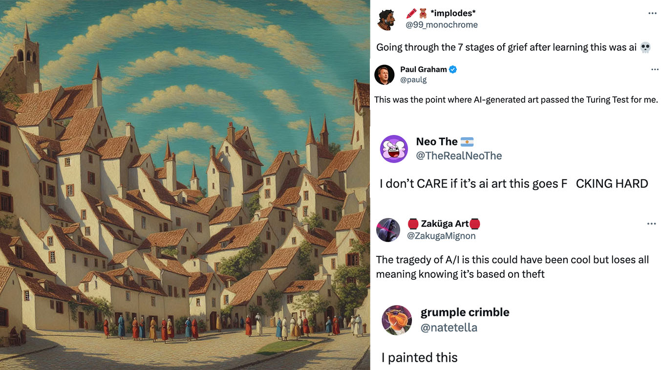 Spiral Town / AI Spiral Art Meme Template