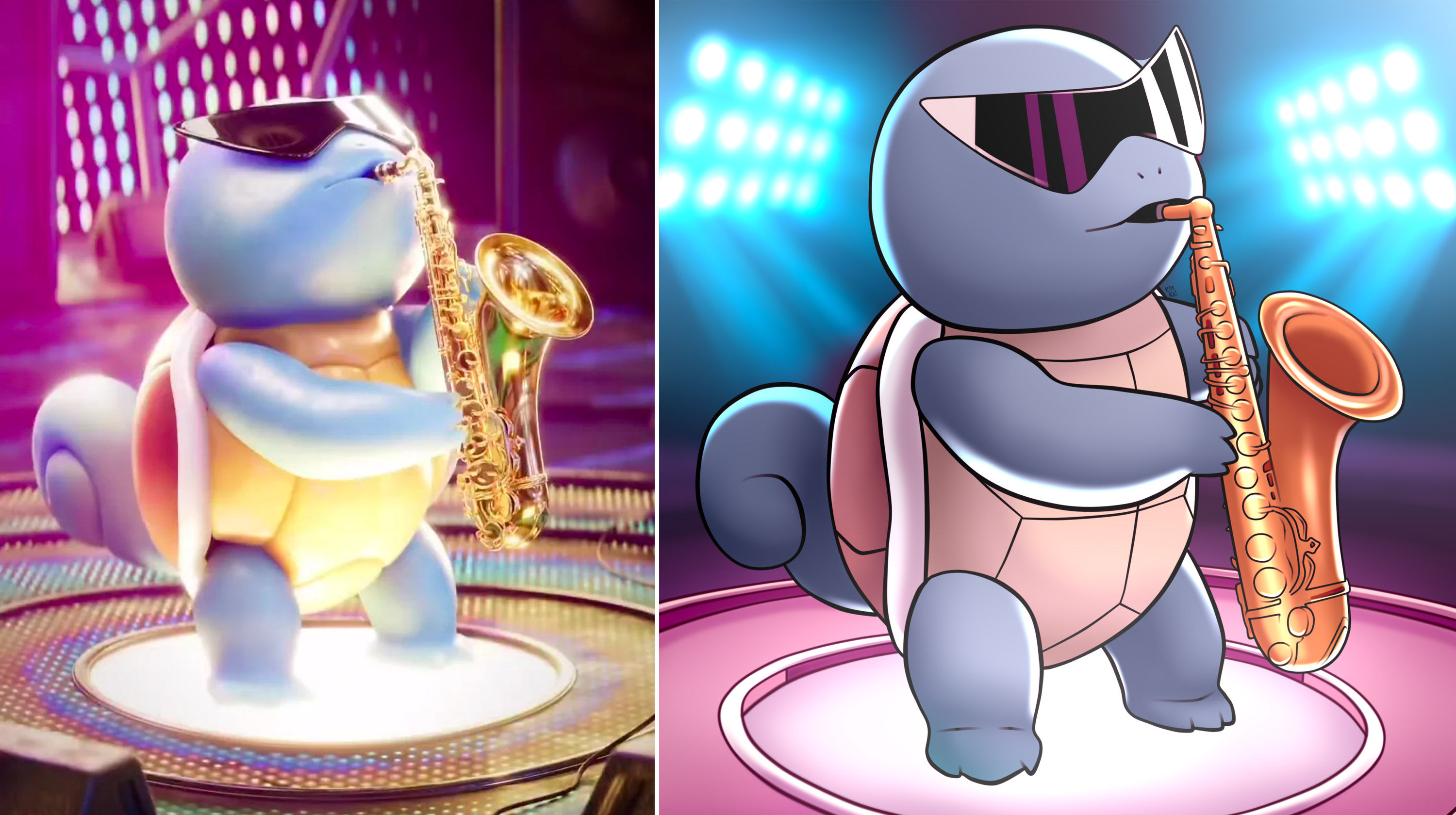 Squirtle Saxophone Meme Template