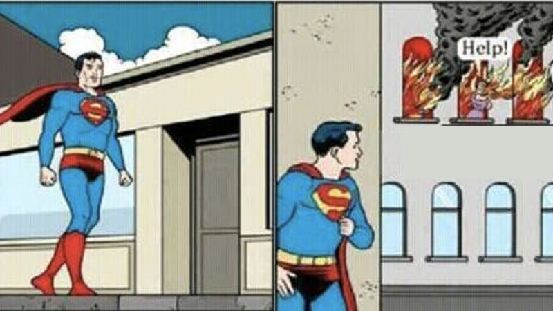 Superman Refuses To Help Meme Template