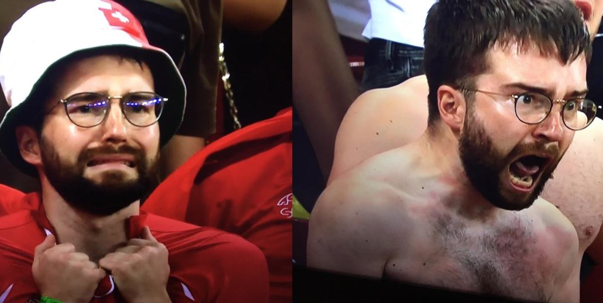 Swiss Fan At 87' And 91' Meme Template