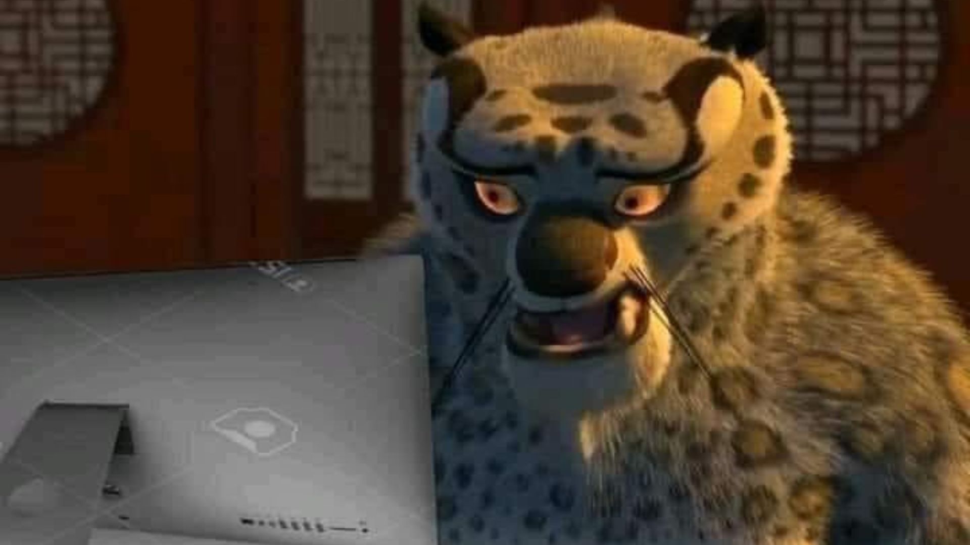 Tai Lung Looking At Computer Meme Template