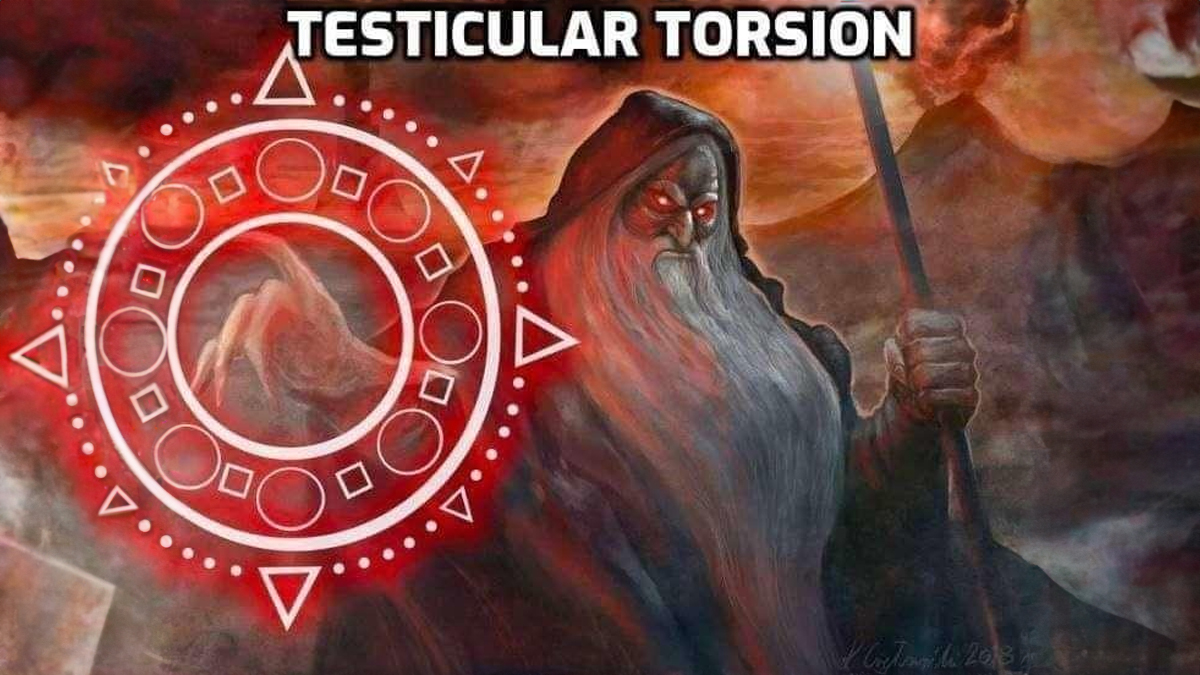 Testicular Torsion Wizard Meme Template