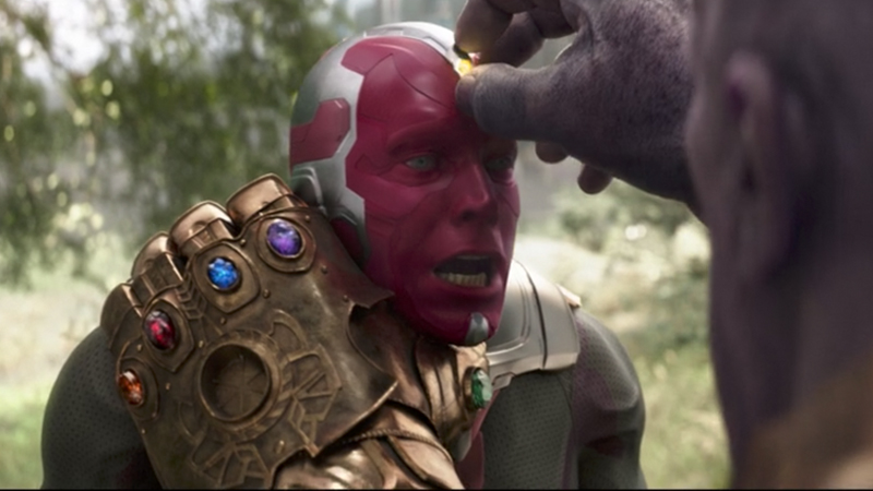 Thanos Taking the Mind Stone from Vision Meme Template