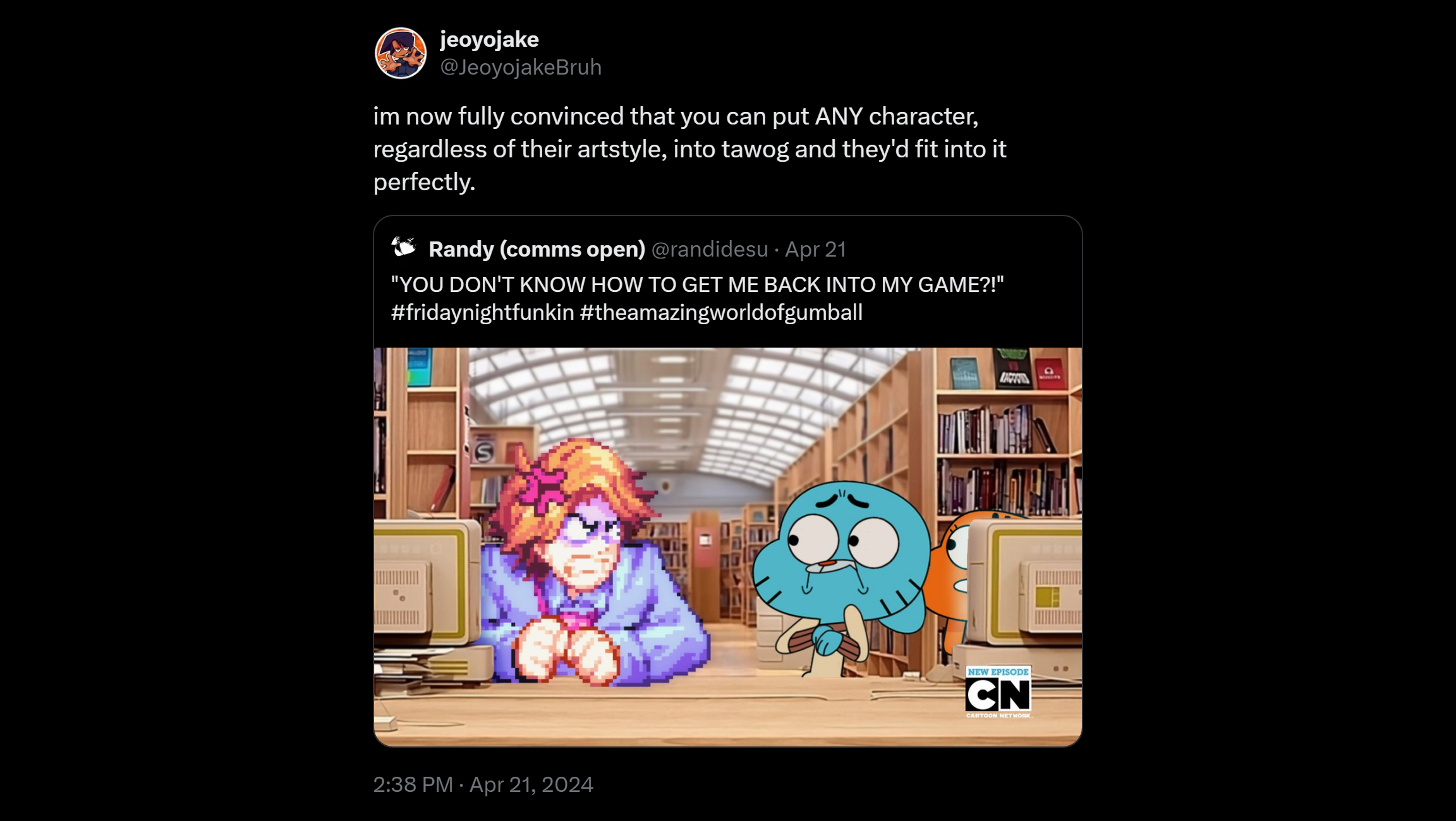 'The Amazing World of Gumball' Animation Crossovers Meme Template