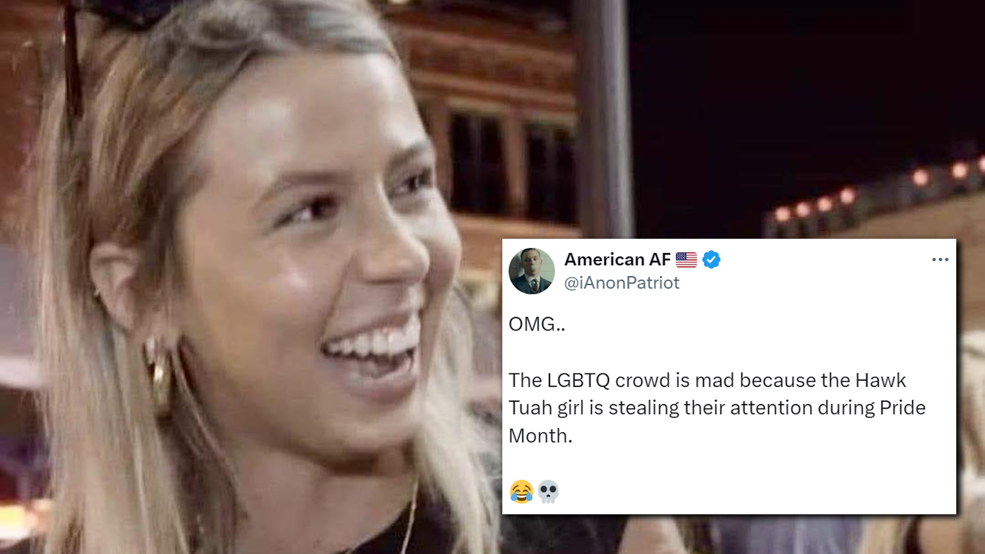 The LGBTQ Crowd Is Mad Because the Hawk Tuah Girl Is Stealing Their Attention Meme Template