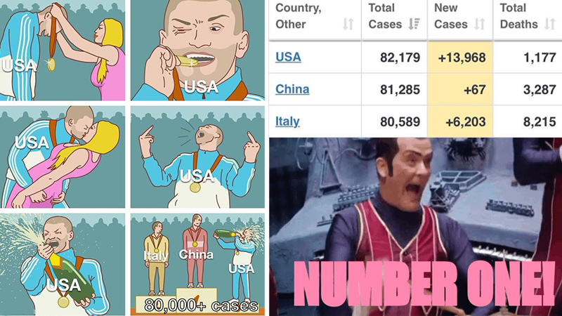 The United States Becomes Number One Country For Coronavirus Cases Meme Template