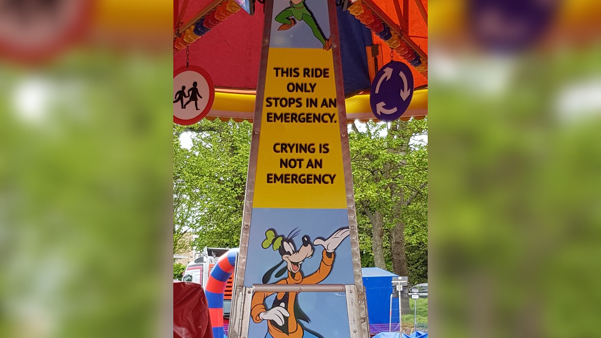 This Ride Only Stops In An Emergency, Crying Is Not An Emergency Meme Template