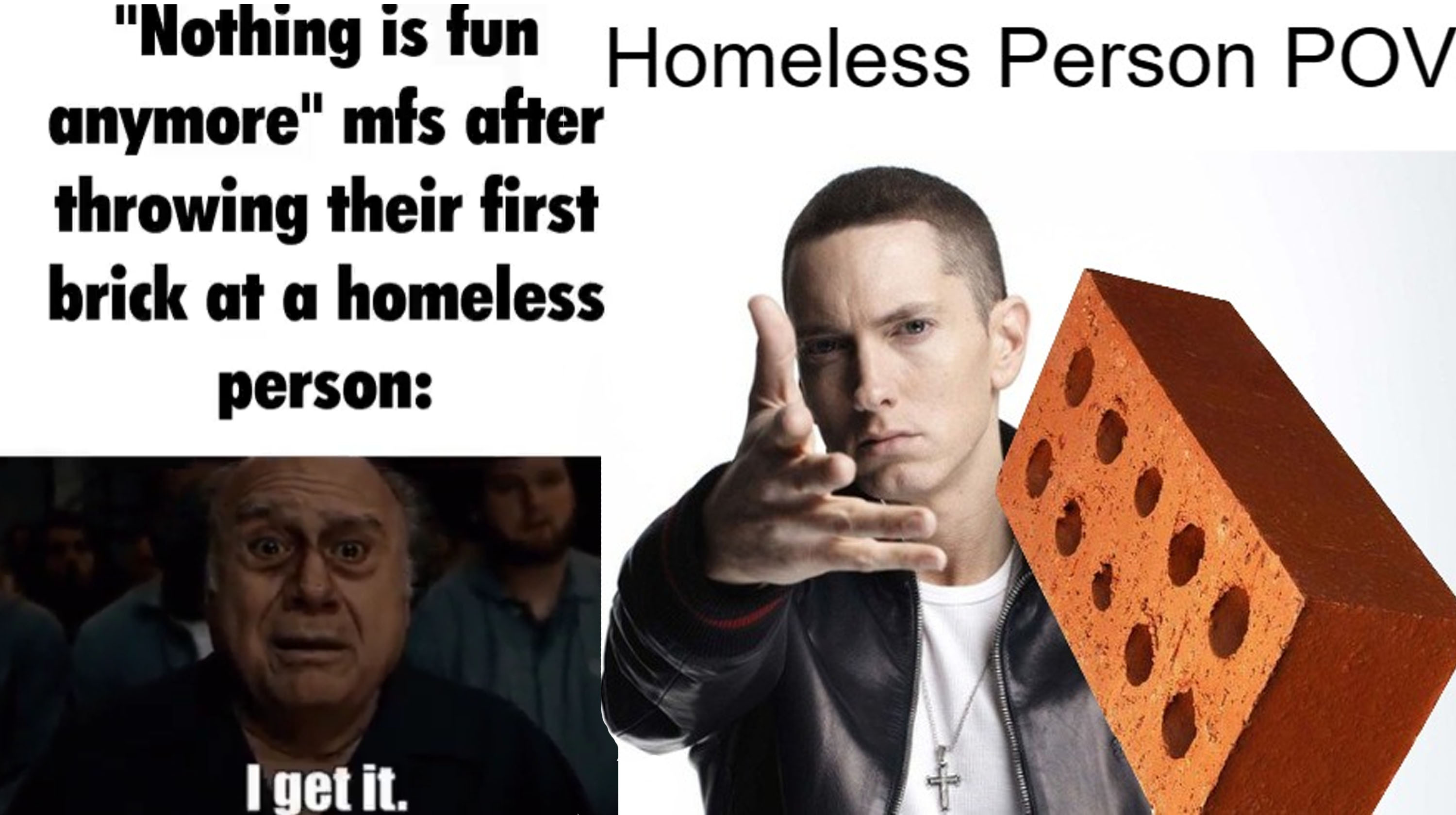 Throwing Bricks at Homeless People