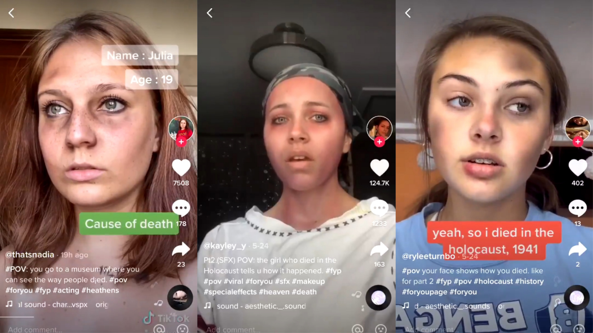 TikTokers Pretending to Be Holocaust Victims / Holocaust POVs