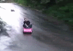 Tokyo Drift in a Barbie Car