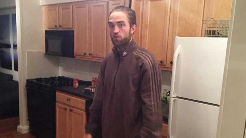 Tracksuit Robert Pattinson Standing in the Kitchen