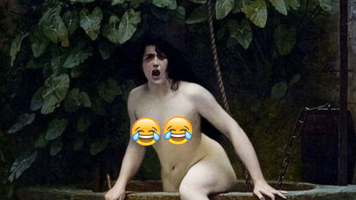 Truth Coming Out of Her Well to Shame Mankind Meme Template