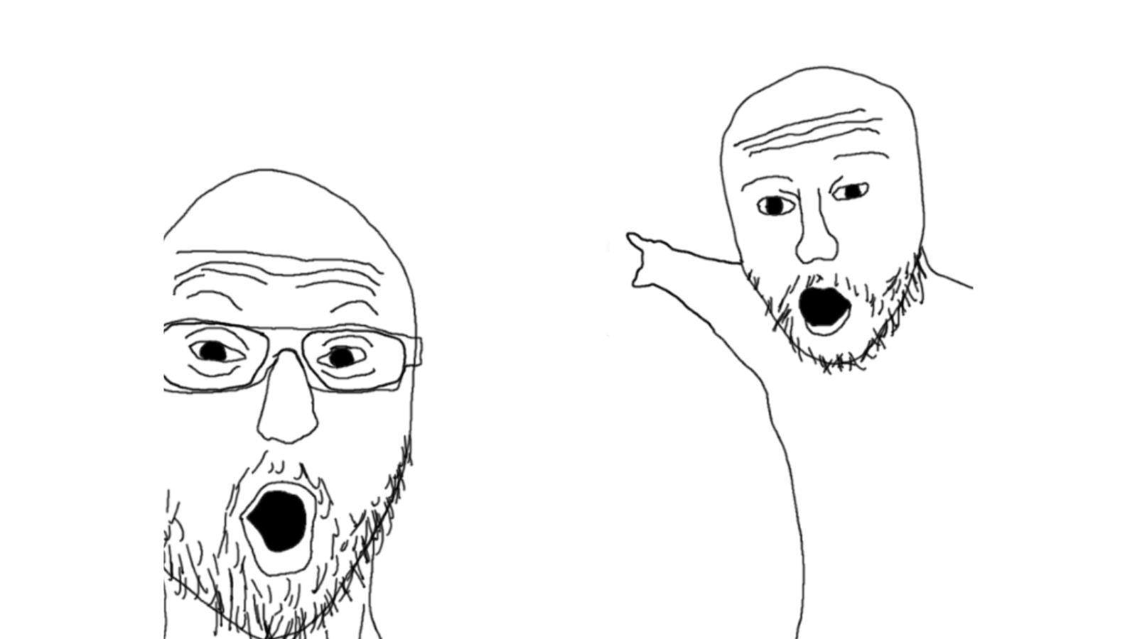 Two Soyjaks Pointing Meme Template