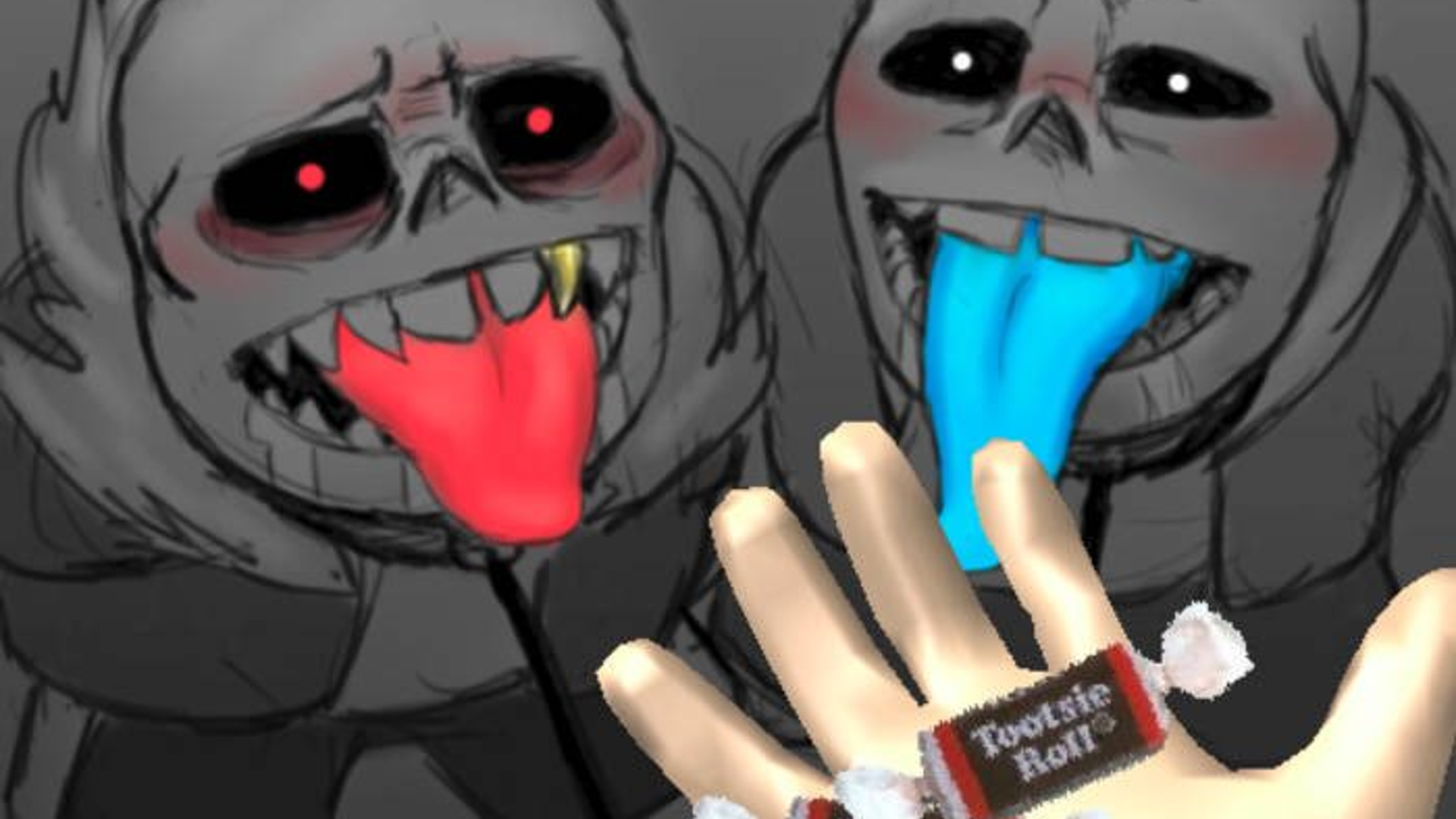 Undertale Sans and Underfell Sans Begging for Tootsie Rolls / Fuck, Please, We've Been Good