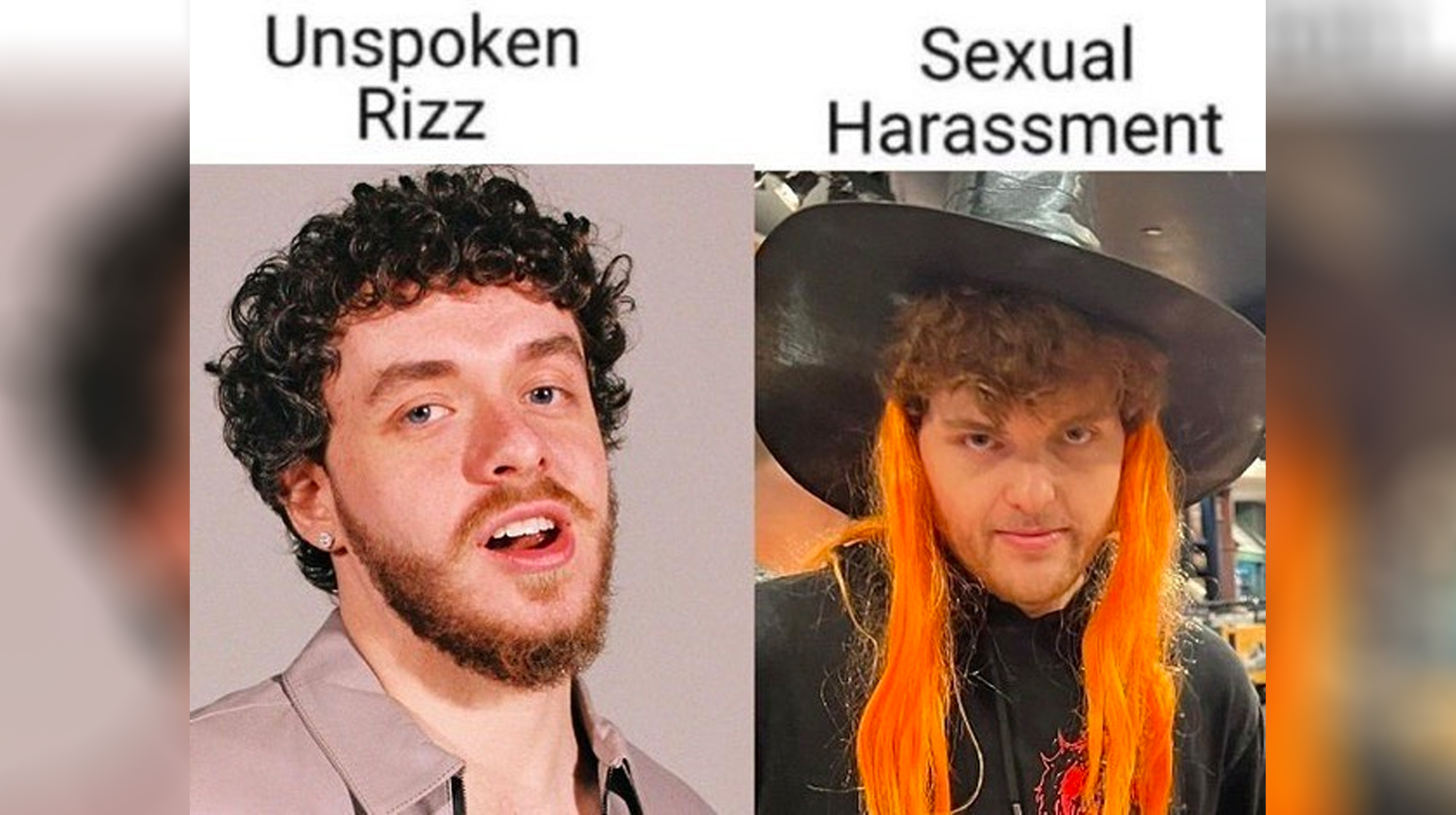 Unspoken Rizz vs. Sexual Harassment Meme Template