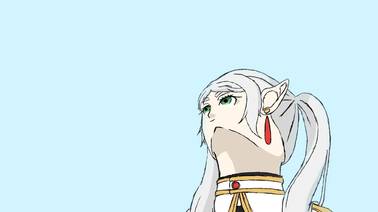 Upward Angle Frieren Drawing / Frieren Looking Up