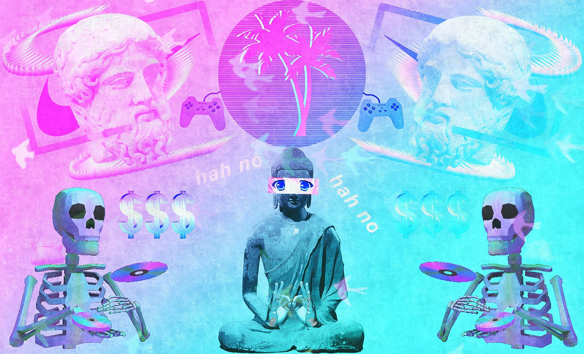 Vaporwave Meme Template