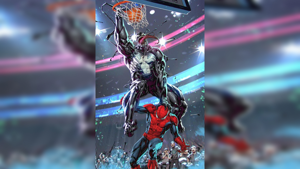 Venom Dunking on Spider-Man Meme Template