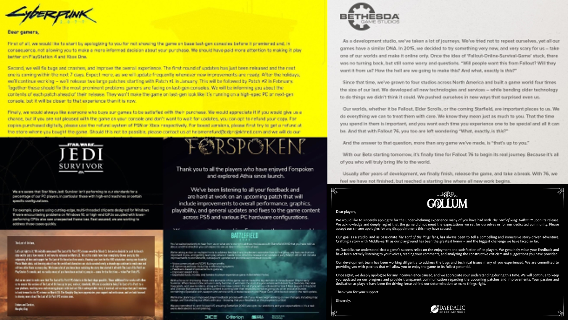 Video Game Apologies