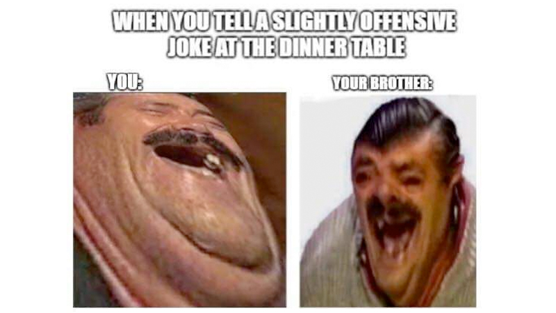 When You Tell a Slightly Offensive Joke at the Dinner Table