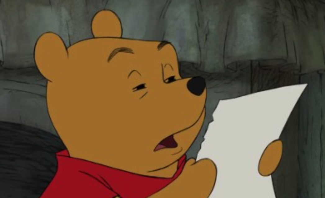 Winnie the Pooh Reading Meme Template