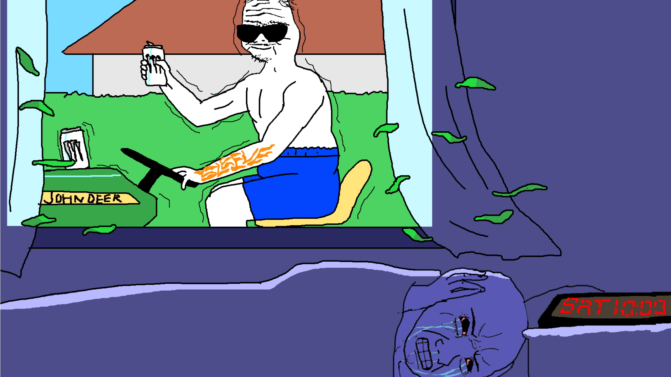 Wojak Trying to Sleep Meme Template
