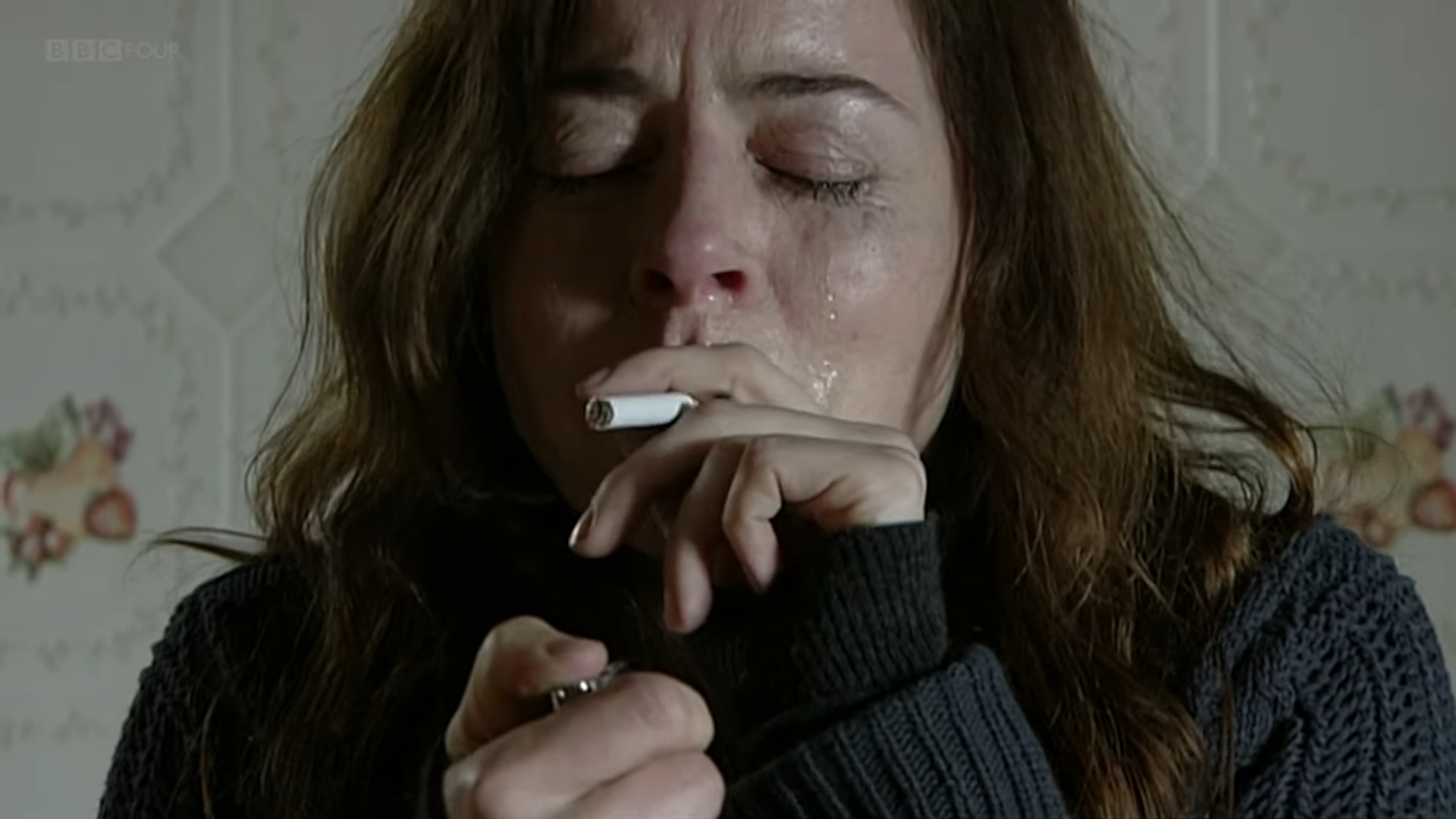 Woman Lighting a Cigarette and Exploding