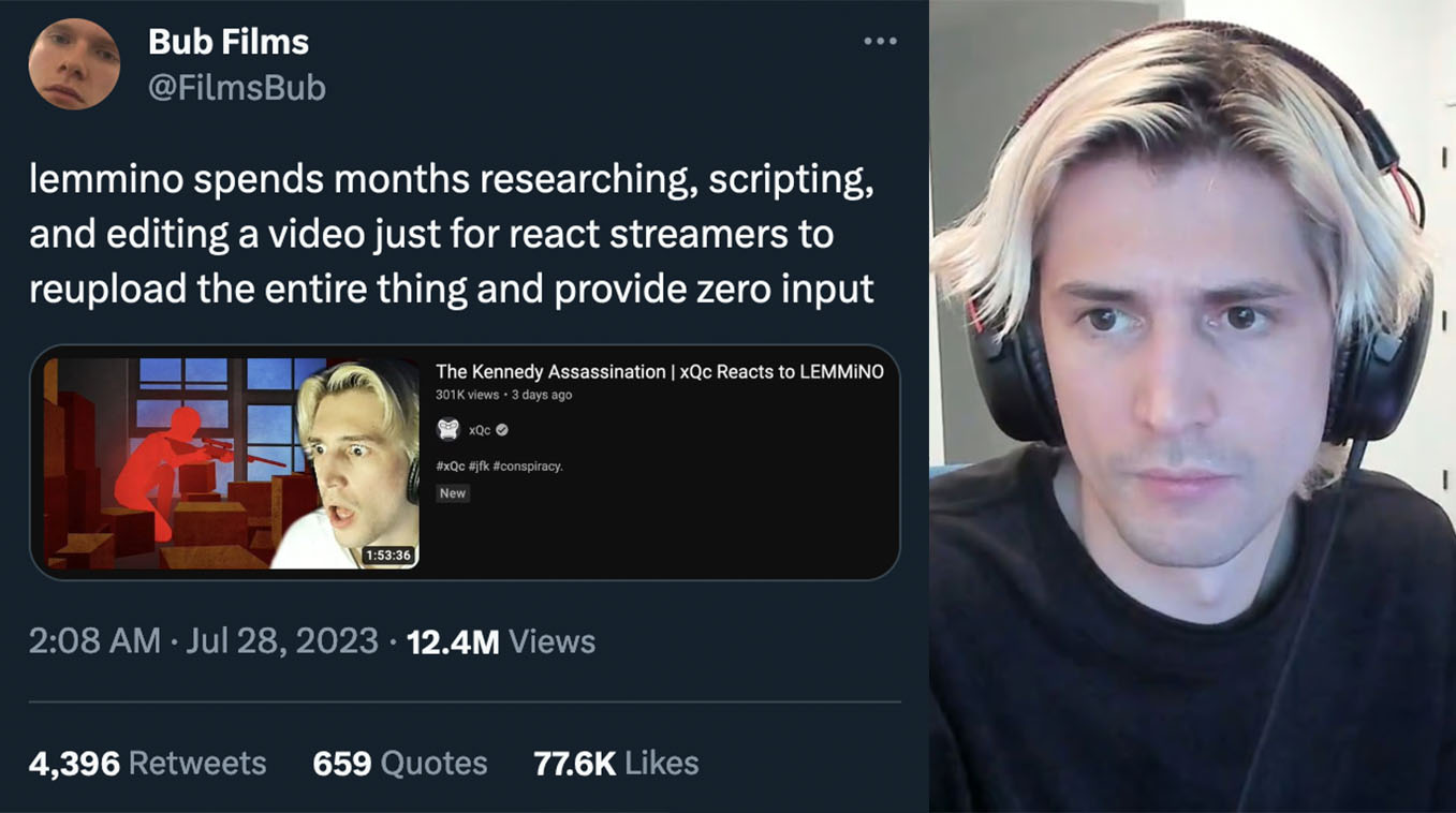 xQc Reaction Content Controversy