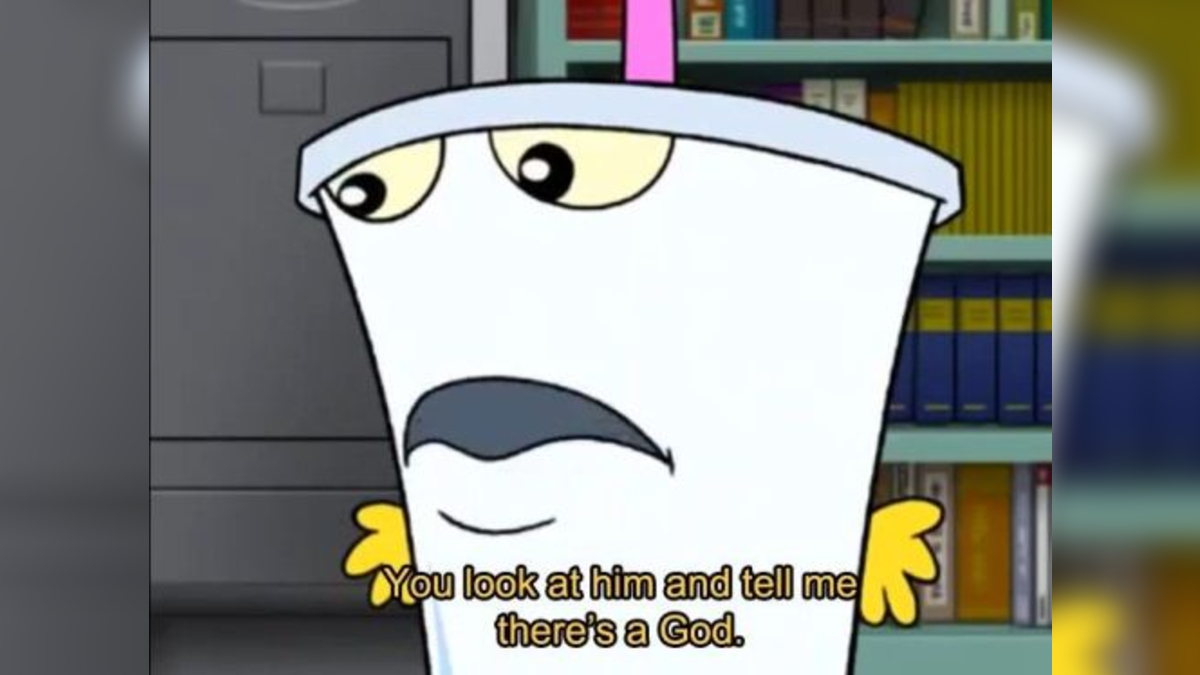 You Look At Him And Tell Me There's A God Meme Template